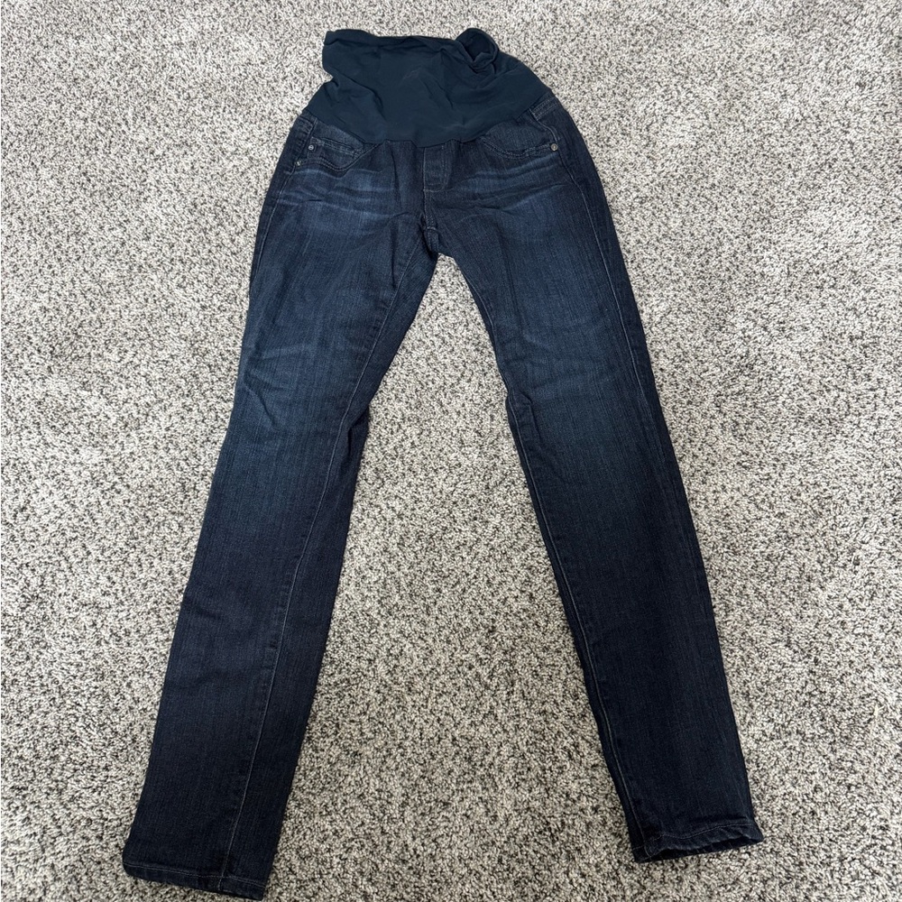 Ag Adriano Goldschmied Dark Blue Skinny Maternity Jeans